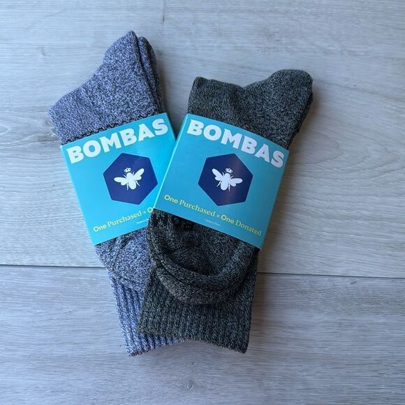 Bombas Men’s Marl Calf Sock Charoal & Grey Colors Medium 2 pairsNWT in packaging - Picture 3 of 5